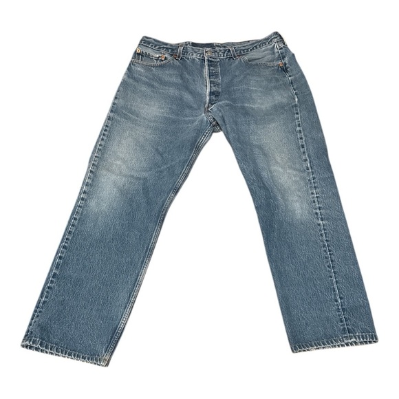 Levi's 501’s Blue Straight Jeans Classic Denim Vintage 40x28 - Picture 1 of 6